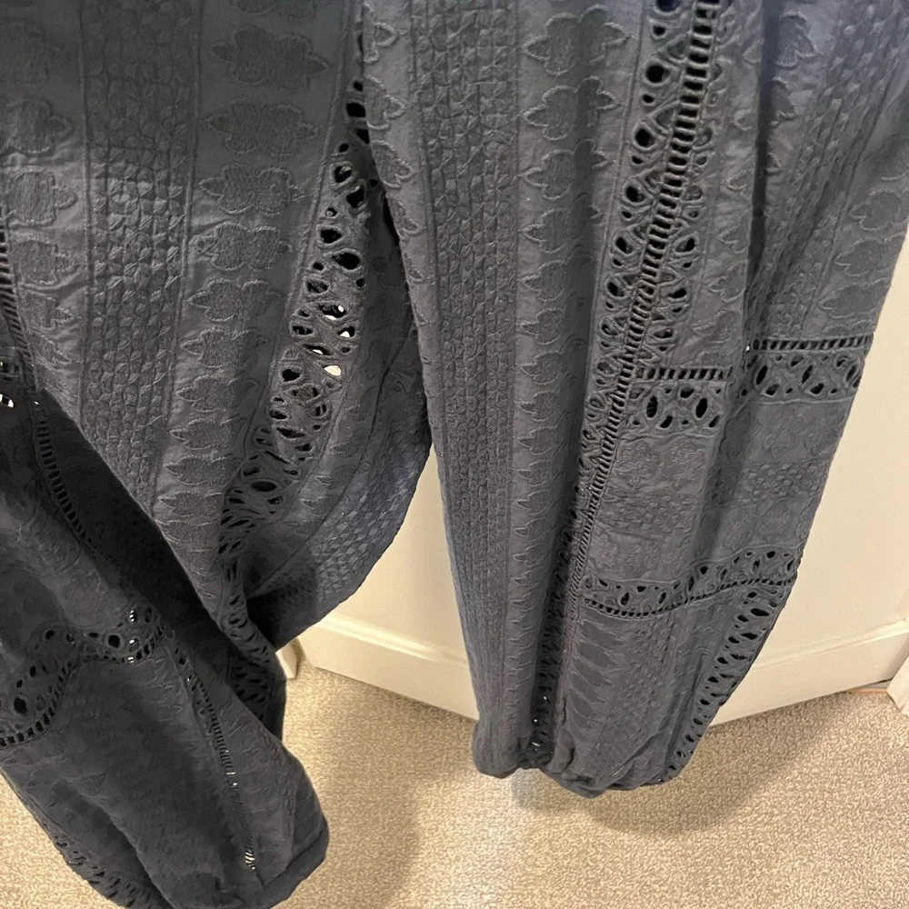 Free People Mikayla Ruffled V-Neck Jumpsuit in Midnight - Picture 10 of 13